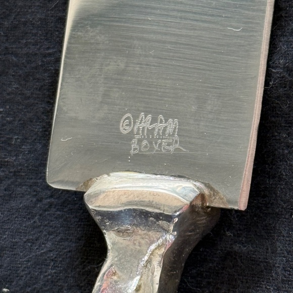 Michael Aram I Love You 3 Piece Silverplate Serving Spoon Fork & Knife Set - Picture 3 of 6